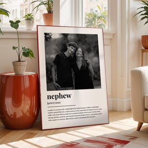 Personalised Nephew Definition Photo Print | Custom Nephew Card Definition Picture Gift | Unique Niblings Illustration Art Print