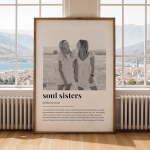 Stampa fotografica personalizzata con la definizione di "Soul Sisters" / Regalo con immagine personalizzata con la definizione di "Friends" / Stampa artistica con illustrazione unica di "BFF"