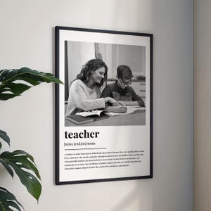 Personalised Teacher Definition Photo Print | Custom Tutor Definition Picture Gift | Unique Teachers Card  Illustration Art Print