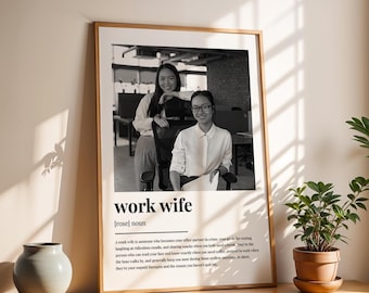 Personalised Work Wife Definition Photo Print | Custom Colleague Definition Picture Gift | Unique Close Friend Illustration Art Print