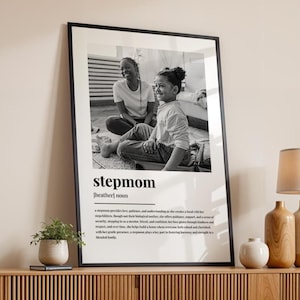 Personalised Stepmom Definition Photo Print | Custom Parent Definition Picture Gift | Unique Mother's Day Card Illustration Art Print