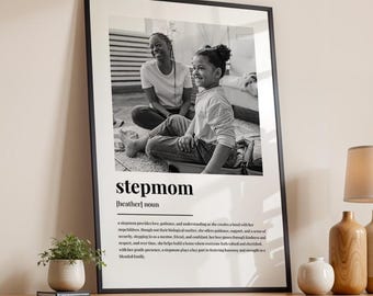Personalised Stepmom Definition Photo Print | Custom Parent Definition Picture Gift | Unique Mother's Day Card Illustration Art Print
