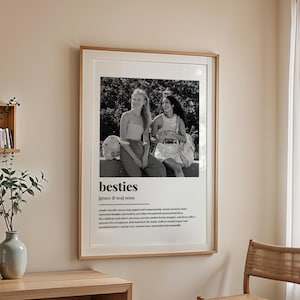 パーソナライズされた親友の定義写真プリント | カスタムBFF定義画像ギフト | ユニークな親友のイラストアートプリント