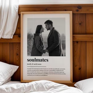 Personalised Soulmates Definition Photo Print | Custom Soulmate Definition Picture Gift | Unique Spouse  Card Illustration Art Print