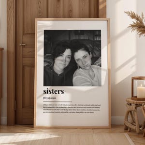 Personalised Sister Definition Photo Print | Custom Siblings Definition Picture Gift | Unique Sister Card Illustration Art Print