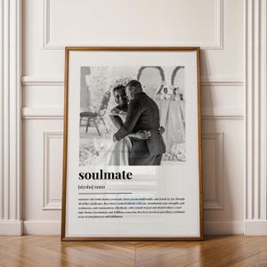 Personalised Soulmate Definition Photo Print | Custom Soulmates Definition Picture Gift | Unique Spouse Card Illustration Art Print