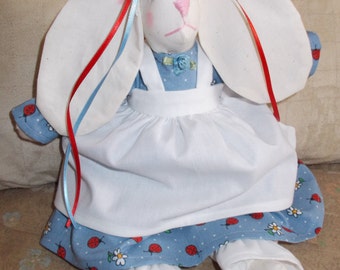 Sweet Handcrafted Girl Bunny in Blue