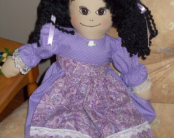 Rag Doll Violet in Lavender Dress and Apron
