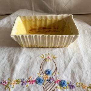 Vintage Cookson 926 MCM American Made Pottery. Yellow glaze Rectangular planter.