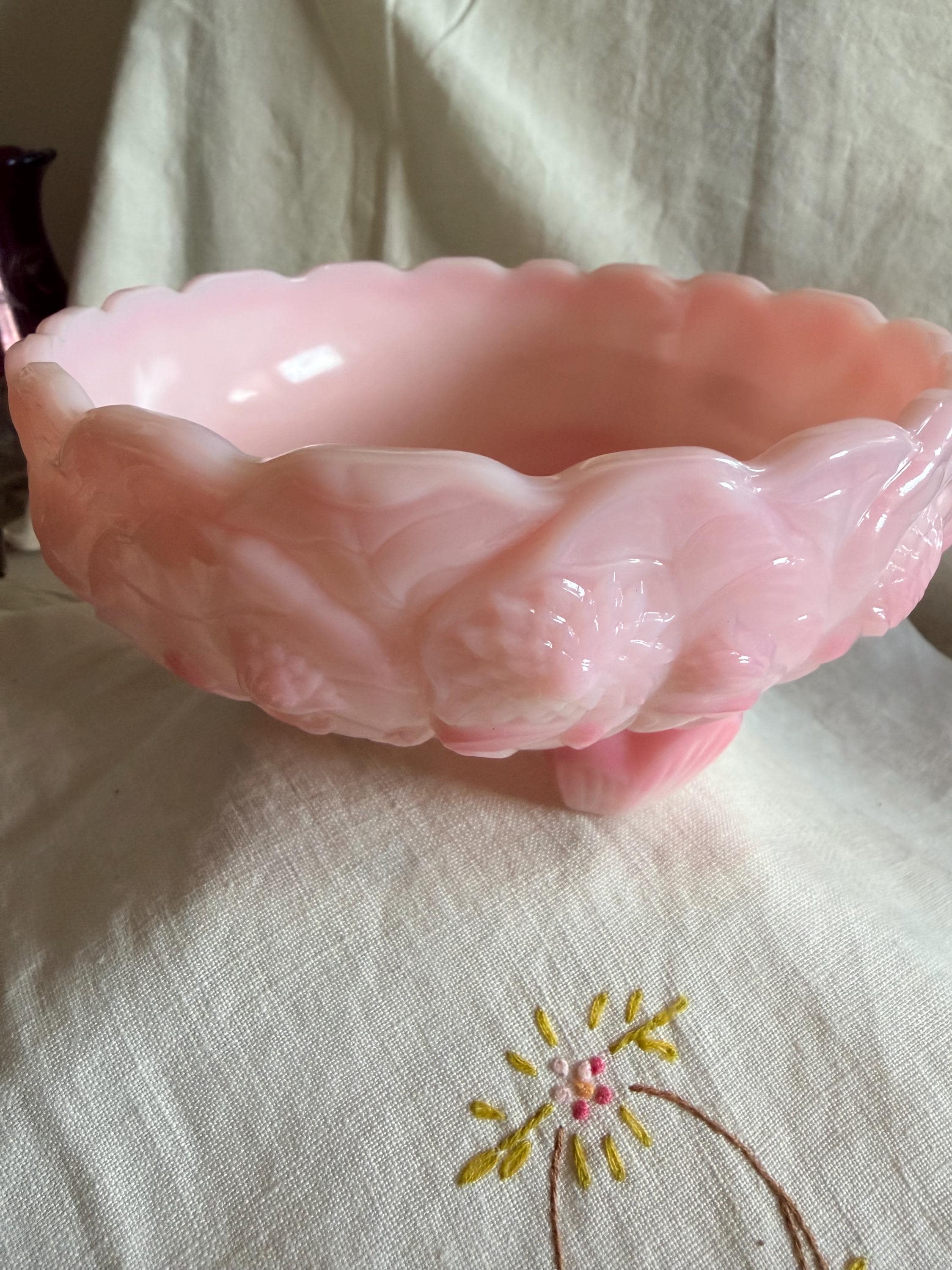 Fenton Pink Milk Glass - Etsy