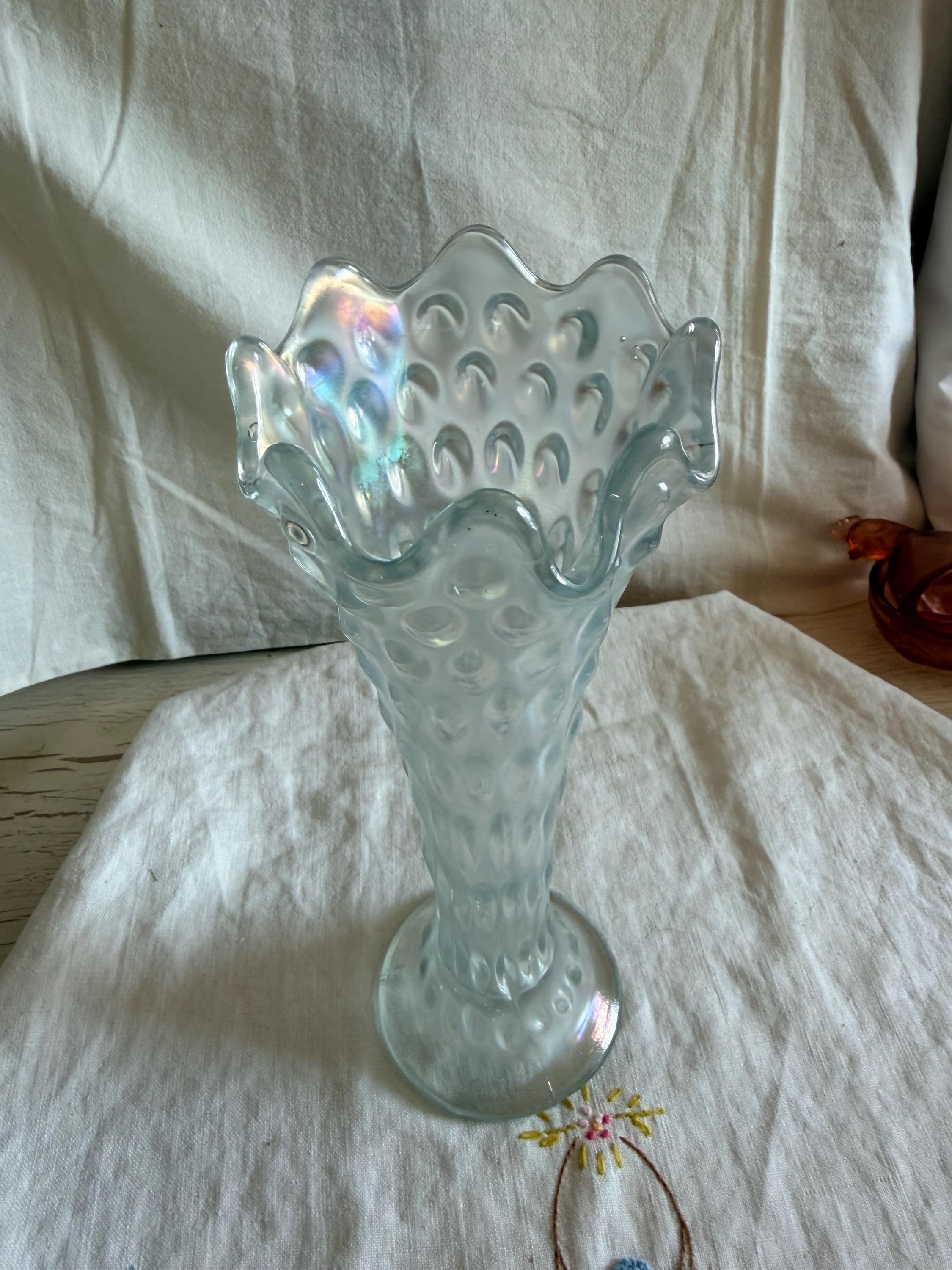 White Iridescent Carnival Glass - Etsy