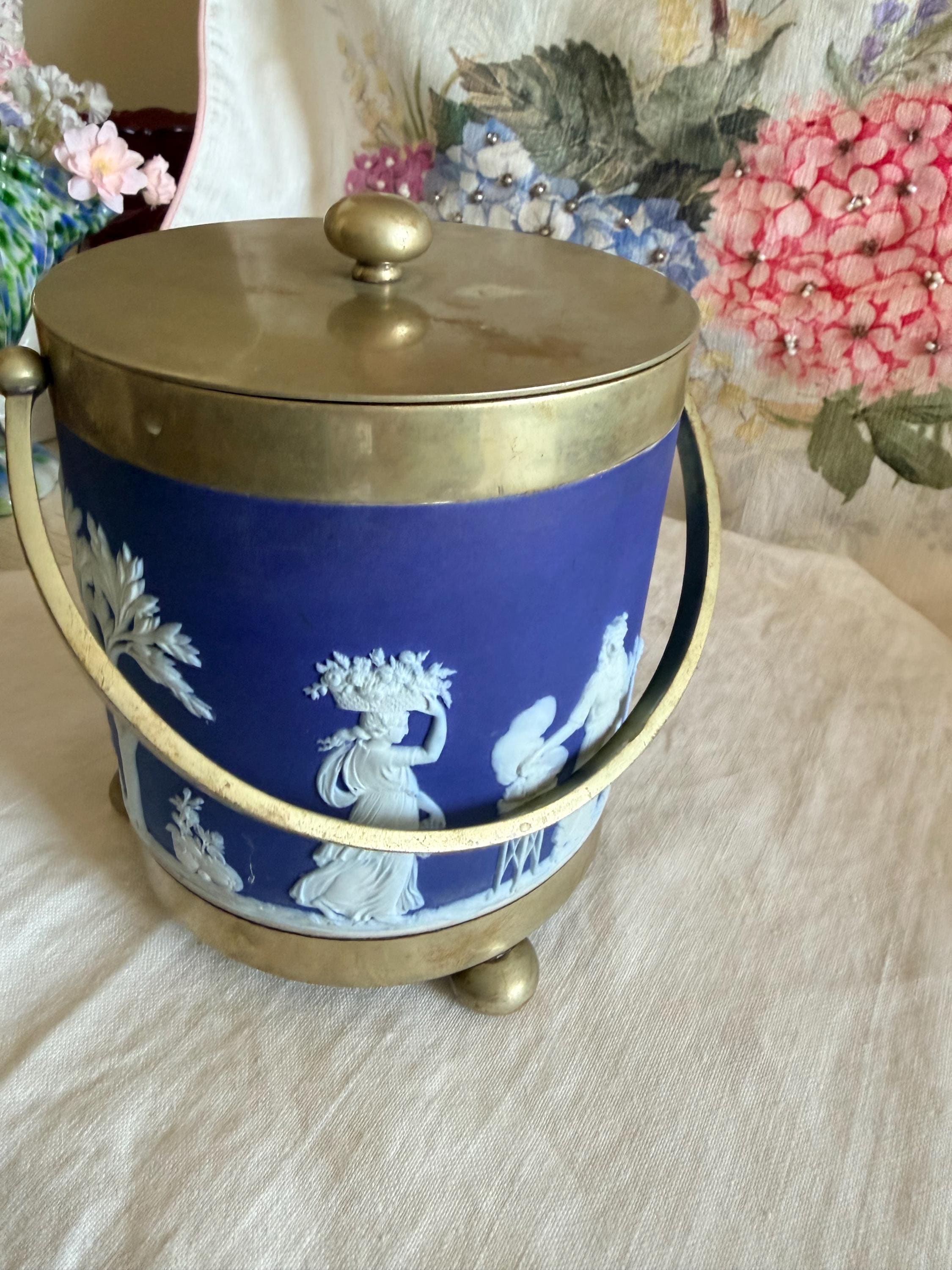 Blue and White Biscuit Barrel - Etsy