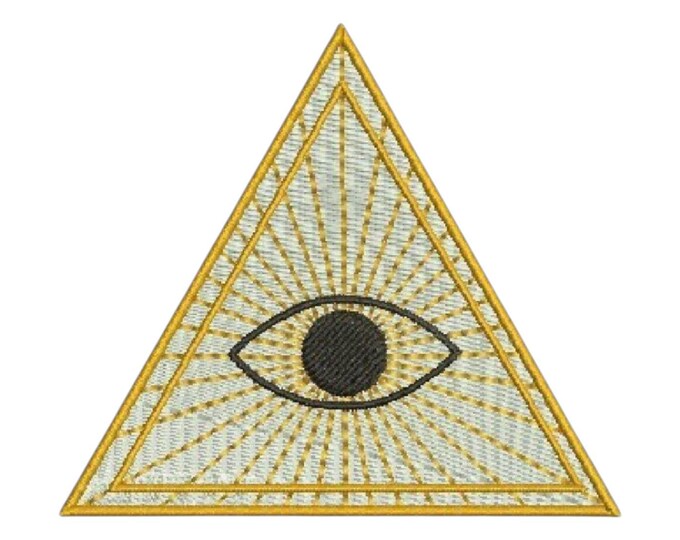 Eye of Providence Patch – Golden Illuminated Triangle l Iron-on Patch l Saw-on Patch l PIN patch l D.I.Y Badge