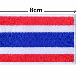 Embroidered Thailand Flag Patch | Iron-On Thai Pride (6cm x 8cm)