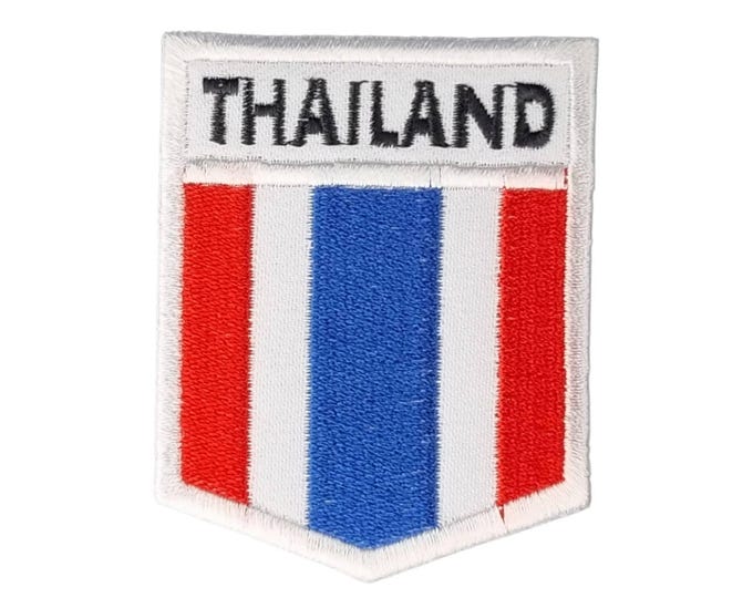 Thailand Flag Patch – Embroidered Shield Style Thai Emblem for Backpack, Jacket or Travel Gear