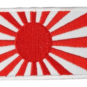Japan Rising Sun Flag Patch – Embroidered Red & White Badge for Backpack, Jacket, or Travel Gear