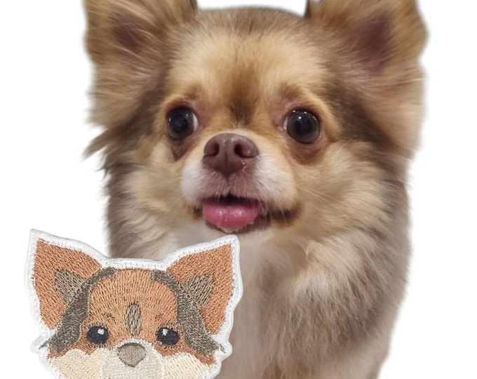 Chihuahua Cute Dog Patch l Doggie Badge l Animal Decorative Patch l D.I.Y Embroidery l Iron-on Patch l Saw-on Patch l Pin Patch
