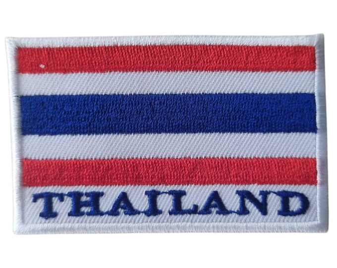 Embroidered THAILAND COUNTRY FLAG l Iron-On Patch l Sew-on Badge l Muay Thai l Boxing l Any Cloth Decorating