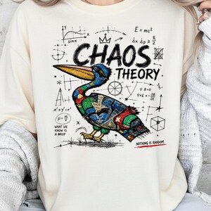 Chaos Theory Graphic Tee, Abstract Bird Shirt, Science Graphic T-Shirt, Vintage Streetwear, Physics Math Art Tee, Unisex Gift