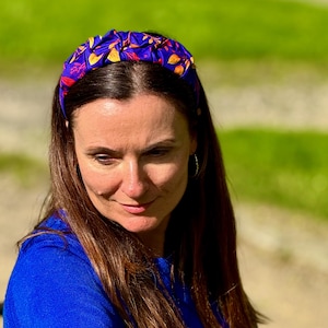 Floral Print Satin Headband: Handmade Twisted Hair Accessory