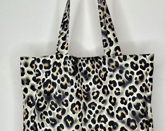Sac fourre-tout à imprimé léopard, cabas imperméable, design original, grand sac réutilisable