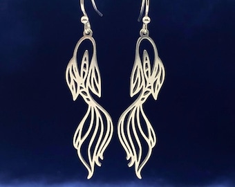 Fun Fish Drop Earrings – Nickel-Free - Platinum Silver Dangle Earrings