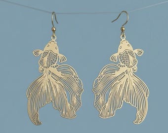 Fish Drop Earrings – Nickel Free - Gold or Silver Dangle Earrings