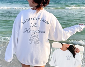 Sudadera personalizada para despedida de soltera en los Hamptons, sudadera personalizable para despedida de soltera, camisetas para despedida de soltera con temática costera.