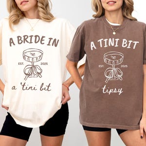 Shirts vrijgezellenfeest, Espresso Martini Bachelorette, Bride in a Tini Bit, Custom Bachelorette Tees, Shirt Martini Bride, Tini Bit Aangeschoten