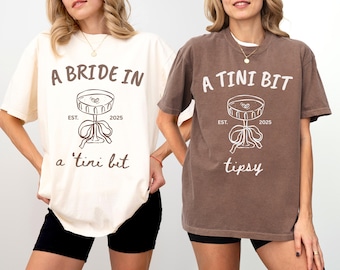 Shirts vrijgezellenfeest, Espresso Martini Bachelorette, Bride in a Tini Bit, Custom Bachelorette Tees, Shirt Martini Bride, Tini Bit Aangeschoten