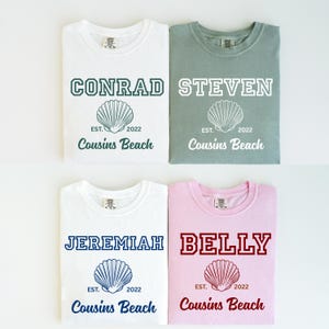 Maglietta Cousins Beach Comfort Colors, Maglietta Summer I Turned Pretty, Team Conrad, Team Jeremiah, Team Belly, Summer Vibes, Merchandising Bookish