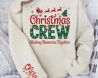 Custom Christmas Crew Sweatshirt- Matching Family Holiday Shirt, Xmas Pajamas Top, Toddler Sweater, Making Memories Together Sweatshirt