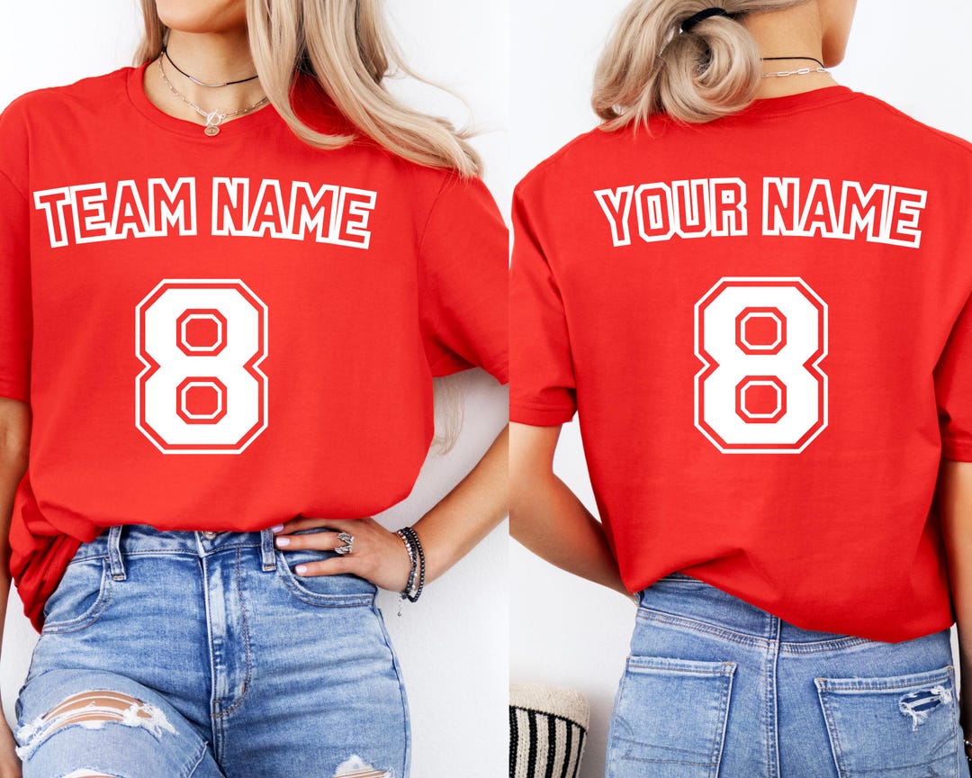 Custom Sports Shirt, Front Back Name and Number Shirt, Sport Tees, Your ...