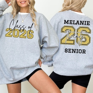 Custom Senior 2026 Sweatshirt,Class Of 26 Sweater,Graduation 2026 Crewneck,Senior Gift Graduation,Custom Name Graduation Gift,,Senior Hoodie