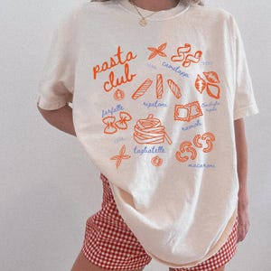 Pasta Shirt, Food Tshirt, Foodie Shirt, Pasta Lover Gift, Italian Girls, Pasta Club, Pasta Shapes, Retro Graphic Tee, Grandma Chic