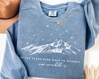 If The Stars Were Made To Worship Sweatshirt, Christian Hoodie, Faith Outfit, Bible Verse Clothing, Religious Family Hoodie, Cute Women Gift
