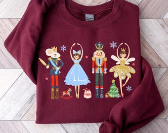 Christmas Nutcracker Sweatshirt Crewneck Holiday Party Tee Christmas Sweater Nutcracker Ballet Shirt Cottagecore Gift