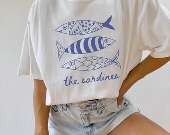 Sardines Shirt Tinned Fish Shirt Sardine Retro Graphic Tee Sardines Print Shirt Coastal Aesthetic Comfort Colors Fish Shirt Ocean Shirt