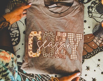Camiseta acogedora de temporada Comfort Colors®, camiseta de otoño para amantes de los libros, camiseta de café otoñal, camiseta de hojas otoñales para mujer, camiseta de calabaza, camiseta con gráfico otoñal
