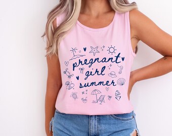 Camiseta de verano para embarazadas, camiseta para revelar el embarazo, camiseta playera de colores cómodos para anunciar el embarazo, regalo para baby shower, camiseta para mamá