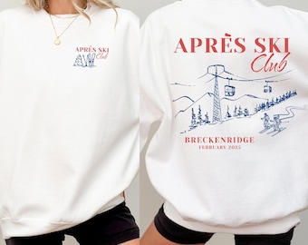 Après-ski-sweater voor skireis meisjes, retro après-ski-sweater voor dames, vintage ski-lodge-trui, sweater familie skivakantie
