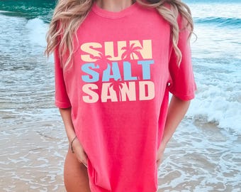 Comfort Colors Summer Vibes Tshirt, Trendy Summer Shirt, Summer Shirt, Distressed Beach Tee, Sunshine Shirt, 2025 Trendy Women's Shirt