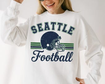 Seattle Football Vintage Sweatshirt, Seattle Football Crewneck Sweatshirt, Seattle Fan Gift, Retro Seattle Football Fan