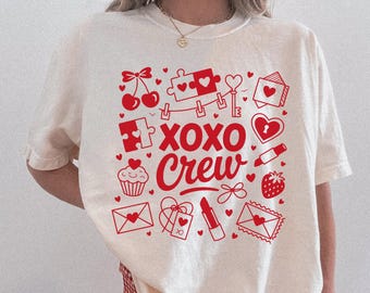 XOXO Crew Shirt, Valentine's Day Shirt Women, Galentine's Day Matching Tees
