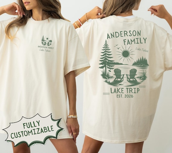 Lake Trip Shirts Custom Family Vacation Tee Comfort Colors Lake Crew Matching Tshirt Cabin Weekend Lake Tahoe Travel Shirt Gift