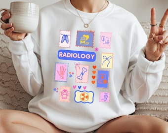 Xray Tech Stamp Sweatshirt, Radiology Coquette Sweater, RAD Tech Gift, X-ray Technologist, Radiology Department Gift, CT MRI Crewneck