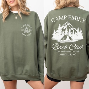 Custom Camp Bachelorette Party Sweatshirt, Mountain Bride Camp, Hiking Bridal Party gifts, Lake Themed Bach Party Crewneck