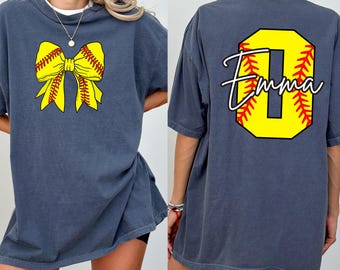 Softbalshirt met aangepast nummer en naam Shirt, softbal moeder cadeau, gepersonaliseerd softbal-T-shirt, softbalteam, Softbal-T-shirt softbal