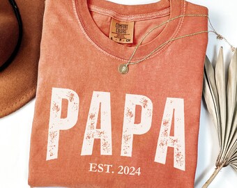 Custom Papa Shirts, Personalized Grandpa Shirt, , Father’s Day Shirt, Dad Appreciation Papa Tshirt, Papa EST Shirt, Grandpa Birthday Gift