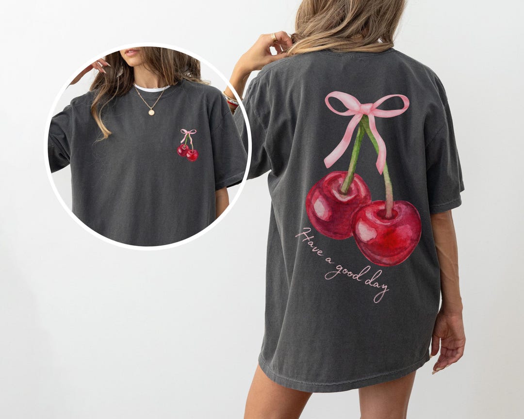 Vintage Cherry Short Sleeve Striped Shirt main image 1